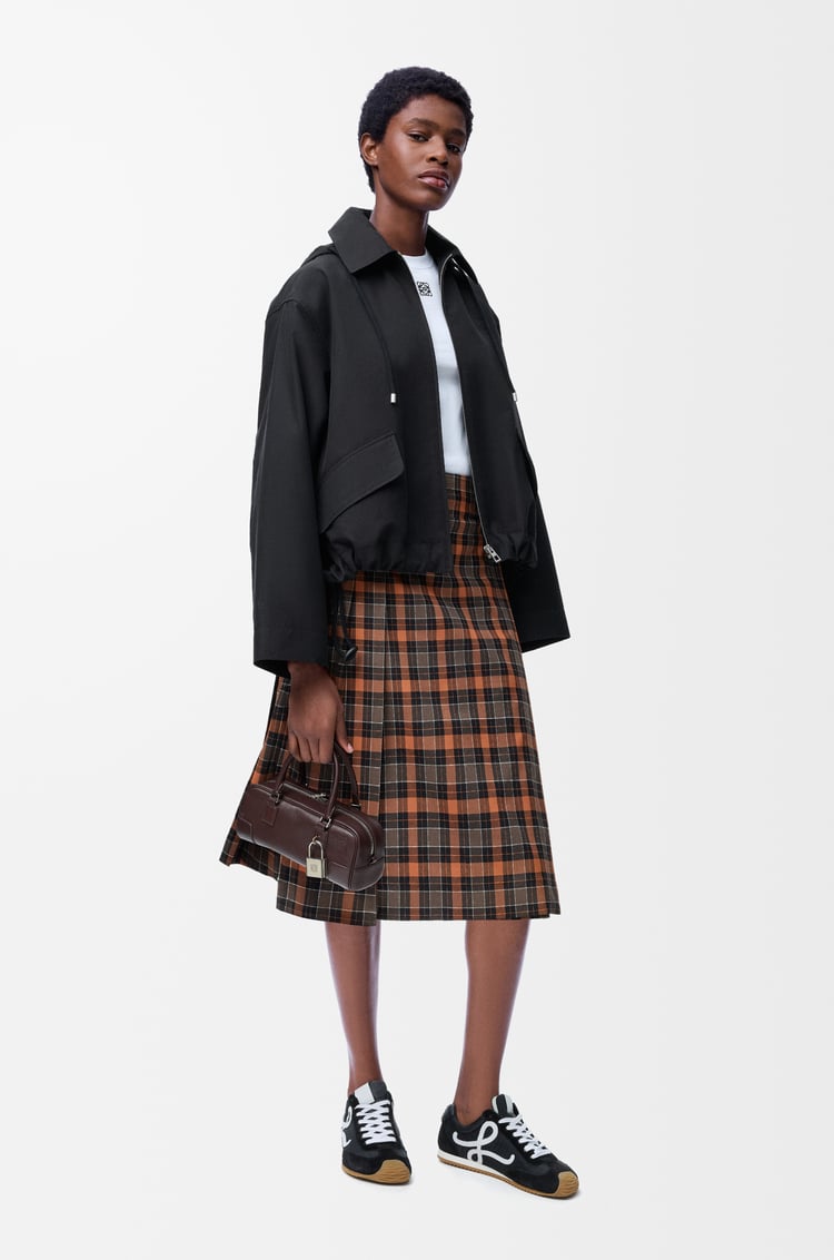 LOEWE 棉质连帽派克大衣 黑色