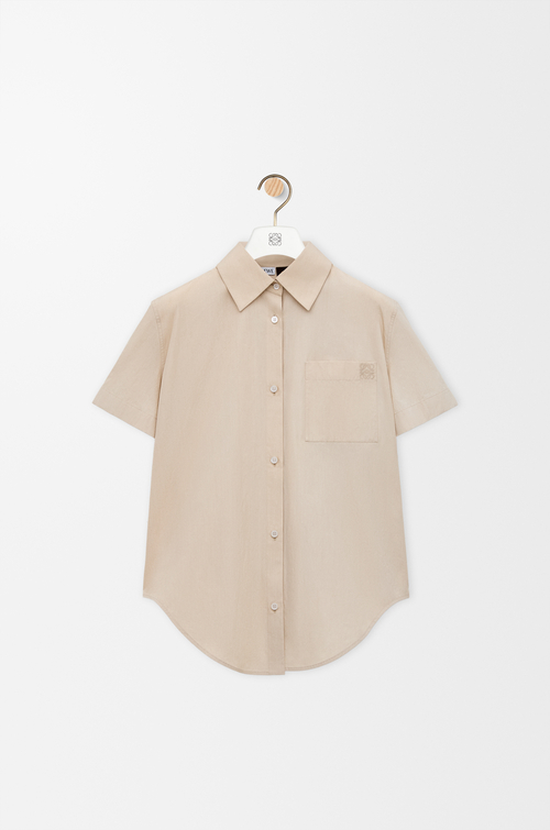 LOEWE 棉质短袖衬衫 浅米色