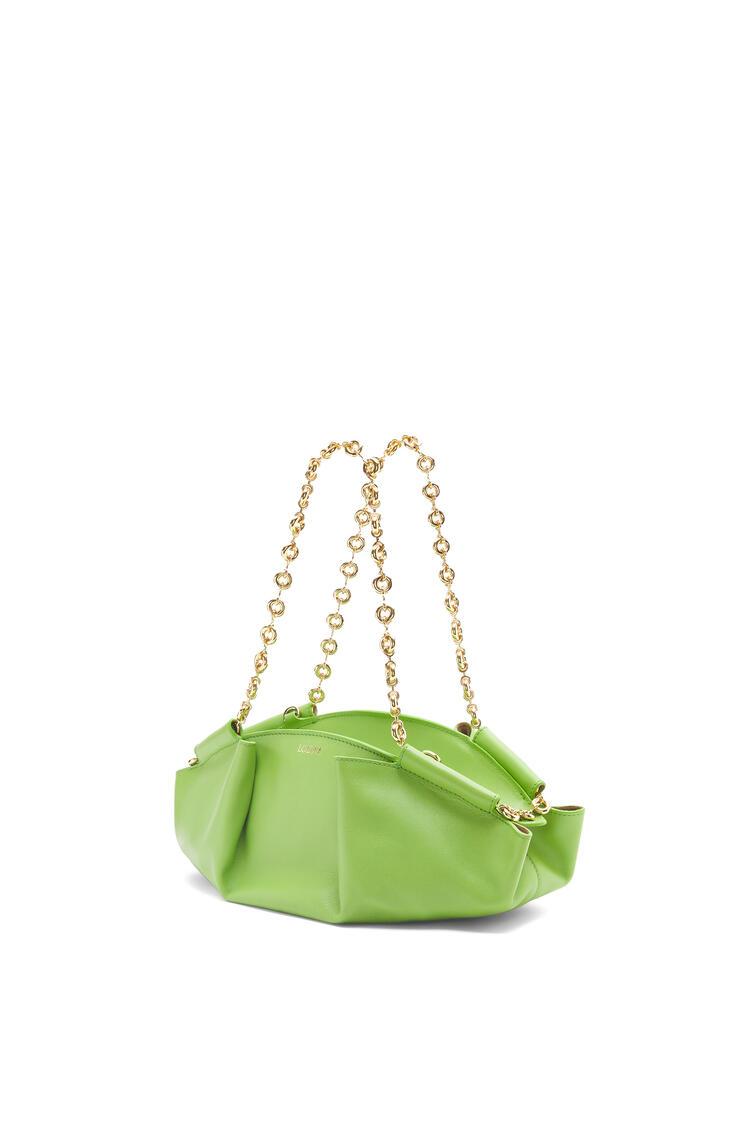 LOEWE Small Paseo bag in shiny nappa calfskin with chain Apple Green