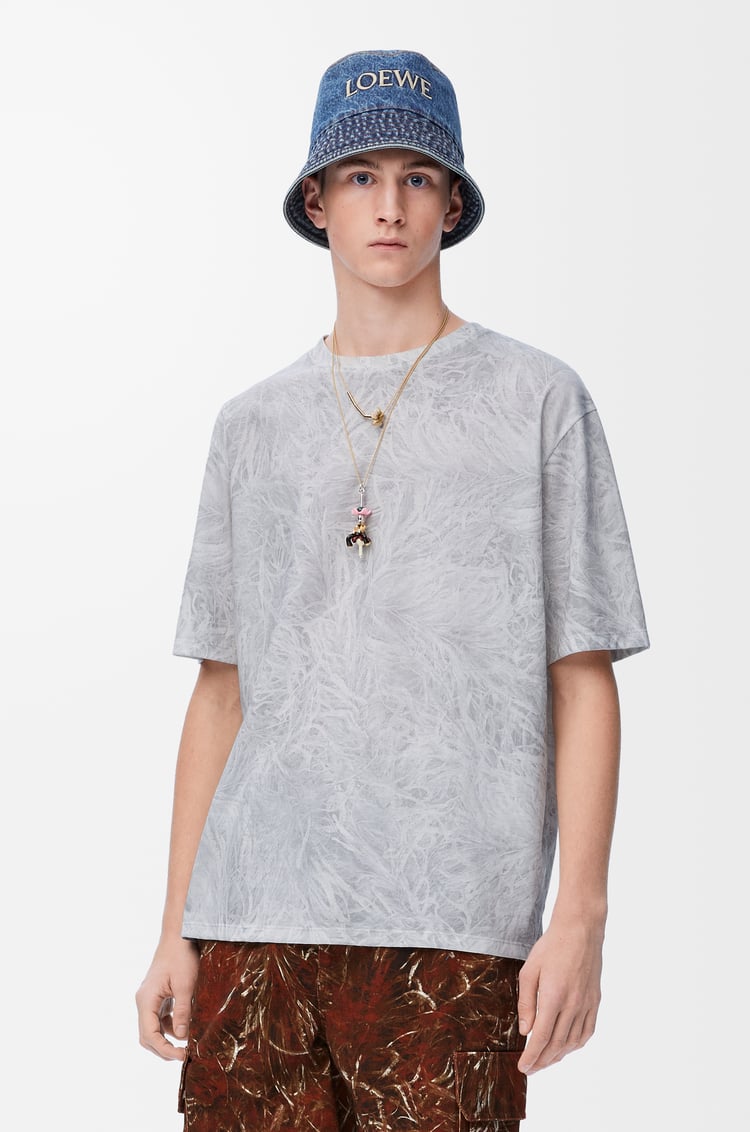 LOEWE Loose fit T-shirt in cotton Light Grey/Multicolor