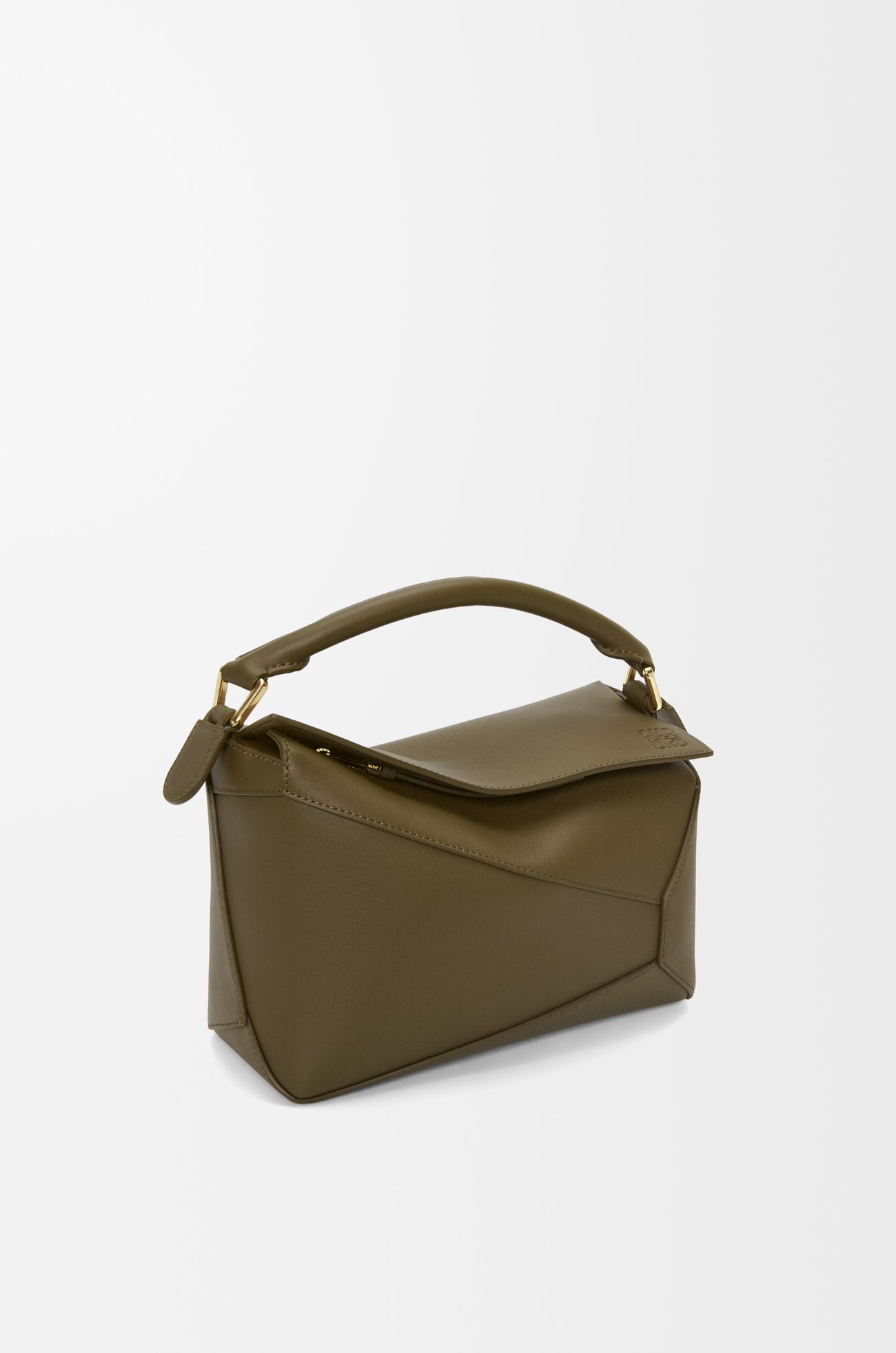 LOEWE Bolso Puzzle Edge pequeño en piel de ternera Verde Caqui Oscuro