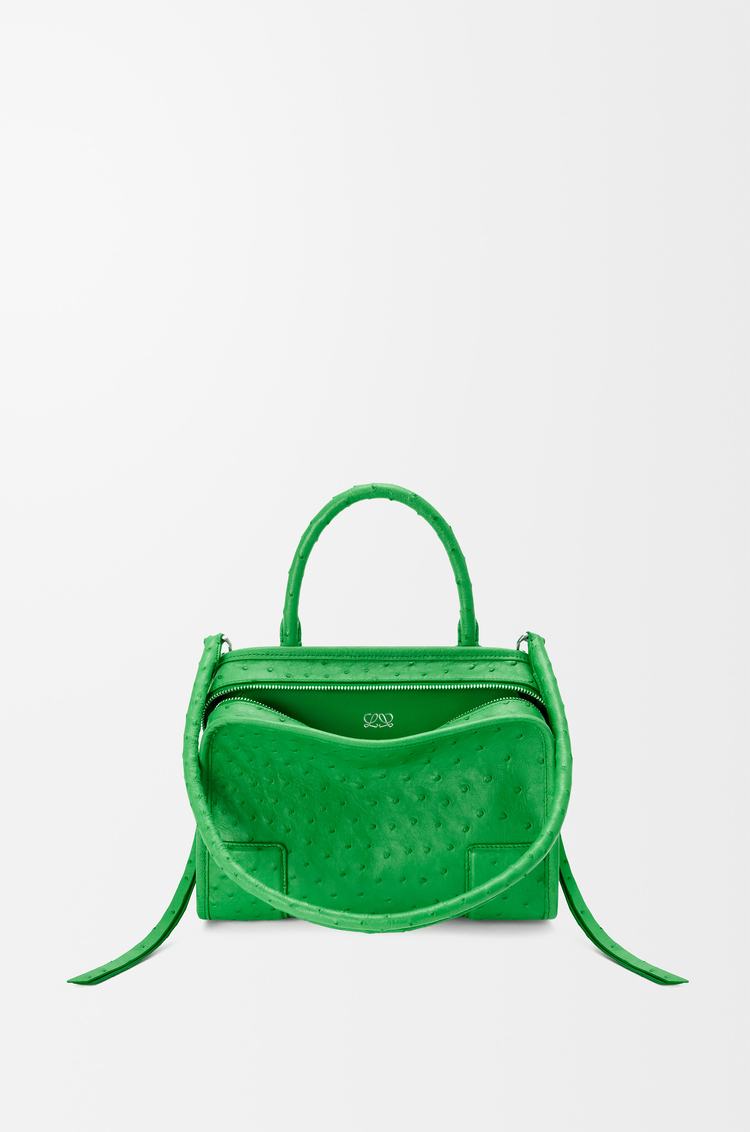 LOEWE Borsa Amazona 180 piccola in pelle di struzzo Verde Trifoglio