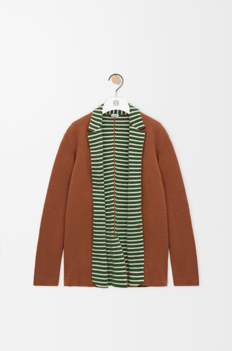 LOEWE Jacket in wool and alpaca blend Camel/Multicolor