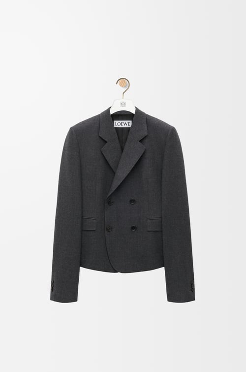 LOEWE Short jacket in wool Anthracite Melange