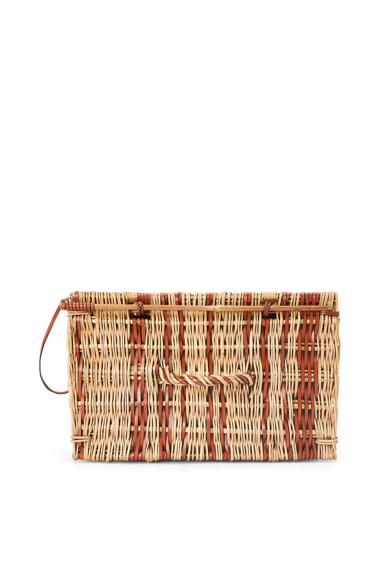 LOEWE Chest basket in wicker and leather Natural/Tan pdp_rd