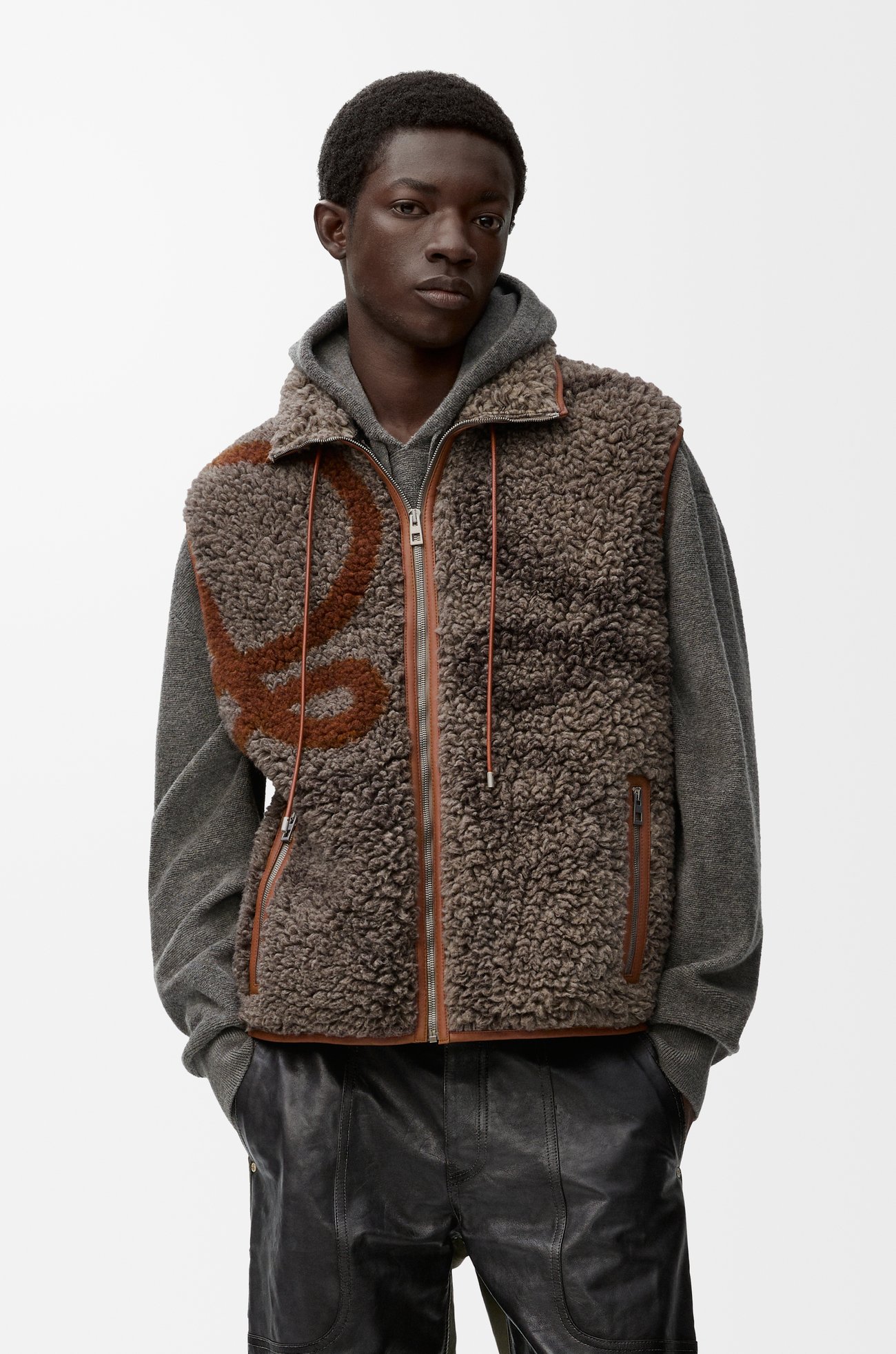 LOEWE Vest in wool blend Beige/Khaki Green