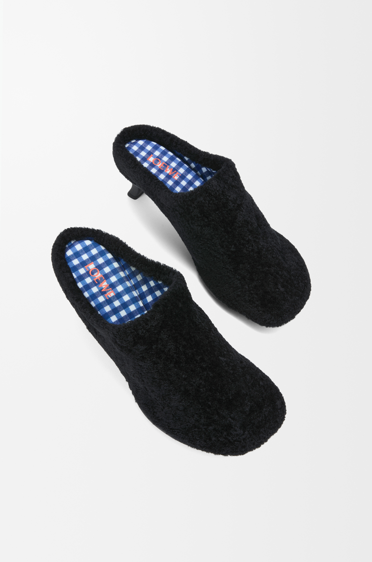 LOEWE Mules Dive en peau lainée Noir