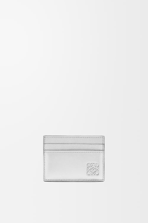 LOEWE Puffer Anagram plain cardholder in shiny nappa calfskin Silver plp_rd