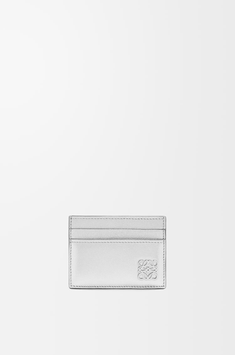 LOEWE 亮面納帕小牛皮 Puffer Anagram 素色卡夾 銀色