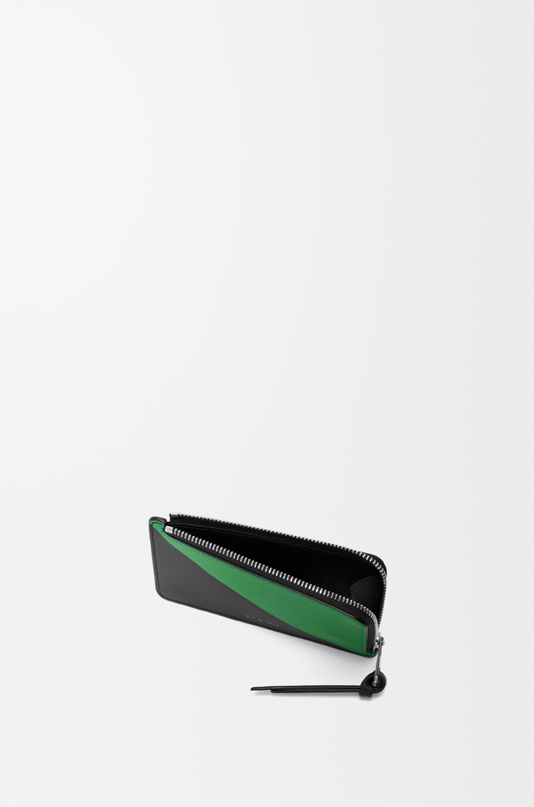 LOEWE 經典小牛皮 Flag零錢卡夾 黑色/熱帶綠