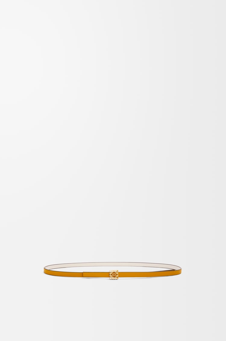 LOEWE 光滑小牛皮雙面 Anagram 方塊皮帶 Soft White/Sunflower /Gold