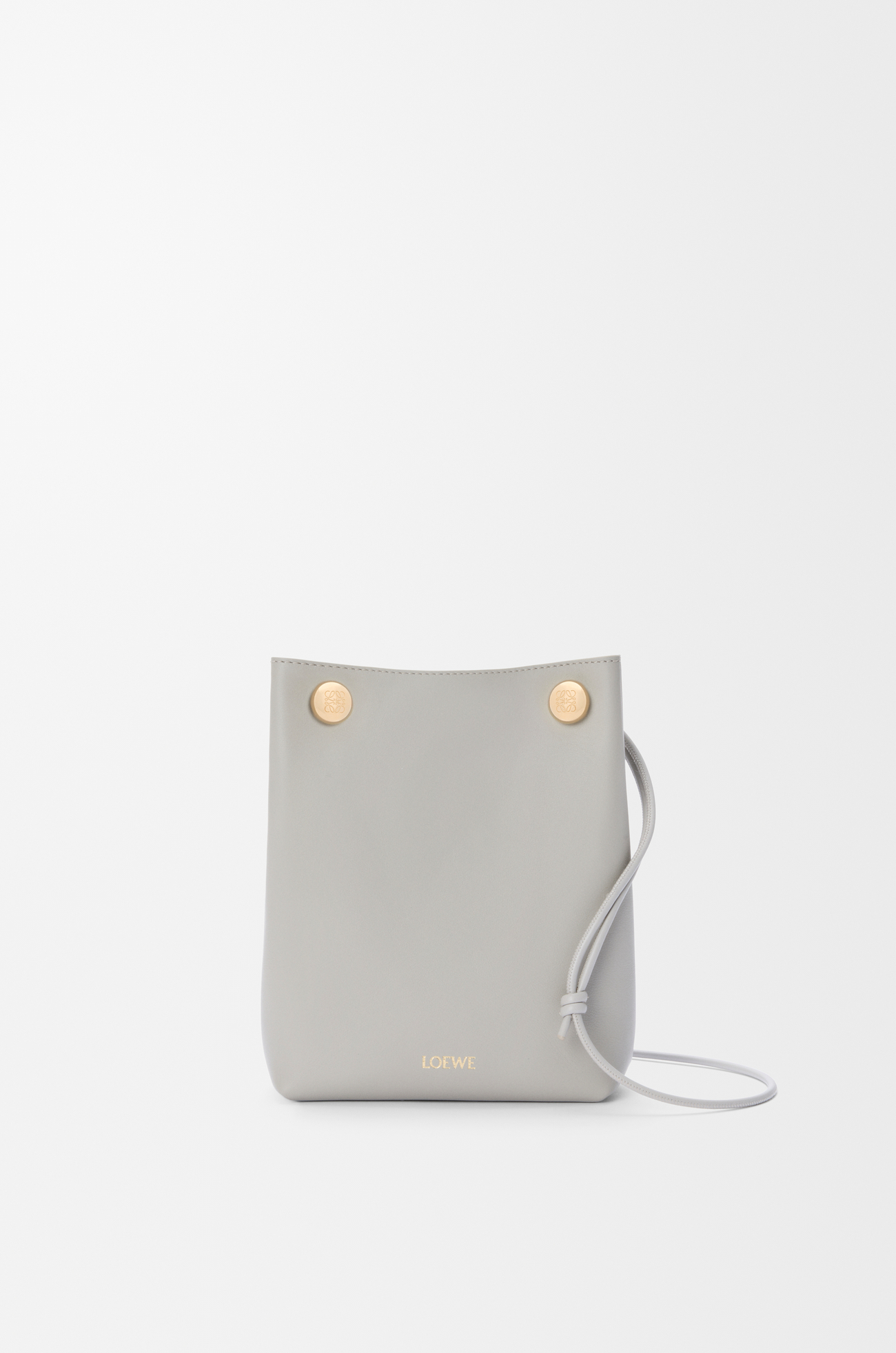 LOEWE Pouch Pebble en piel de ternera Gris Valva