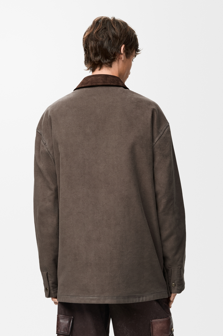 LOEWE Giacca-camicia in misto cotone Marrone Kaki