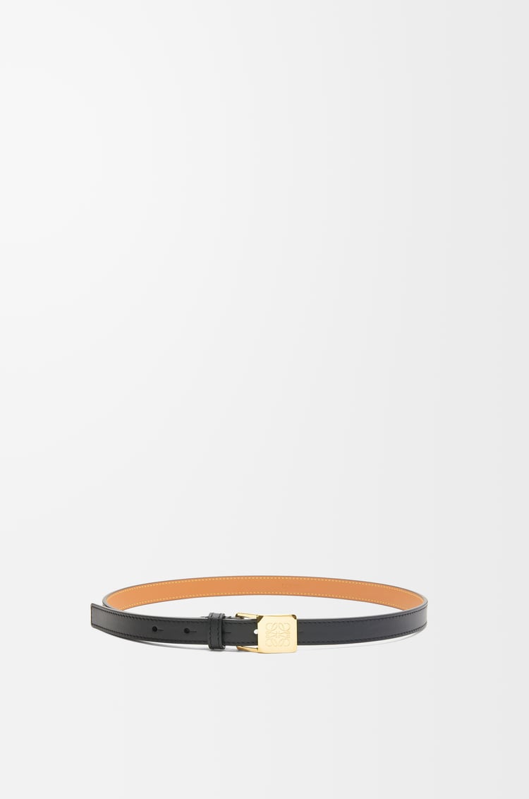 LOEWE アマソナ パッドロック ベルト（スムースカーフ） ブラック/ゴールド