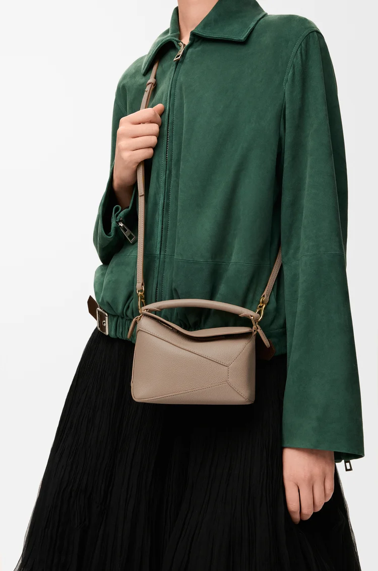 LOEWE Mini Puzzle Edge bag in soft grained calfskin Sand
