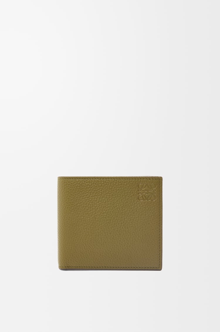 LOEWE Bifold coin wallet in soft grained calfskin Olive
