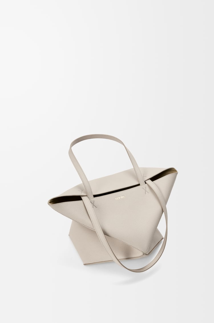 LOEWE Medium Puzzle Fold tote in soft grained calfskin Light Ghost
