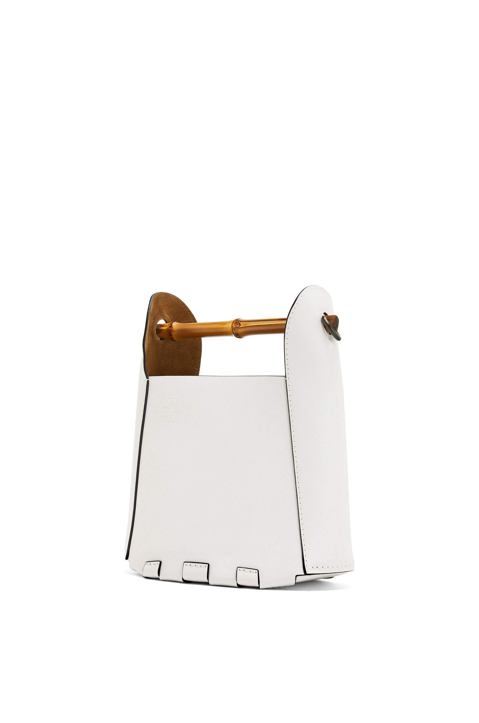Bamboo bucket bag in calfskin Soft White LOEWE