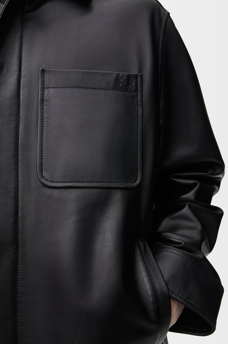 LOEWE 纳帕羊皮革外套衬衫 黑色