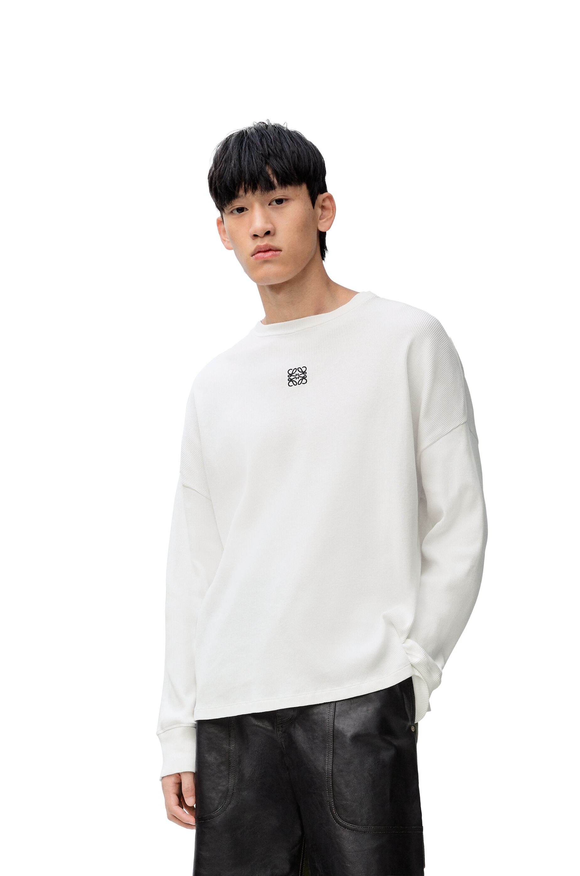 Oversized fit long sleeve T shirt in cotton White LOEWE