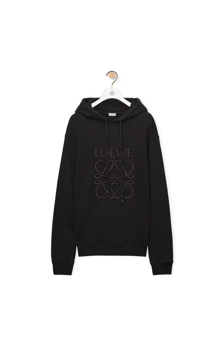 LOEWE Anagram tonal hoodie in cotton Black/Black