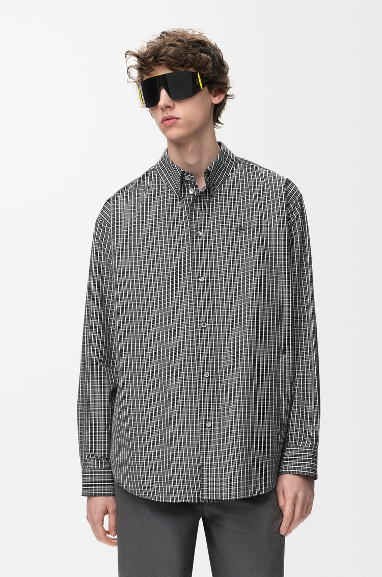 LOEWE Shirt in technical cotton Black/White