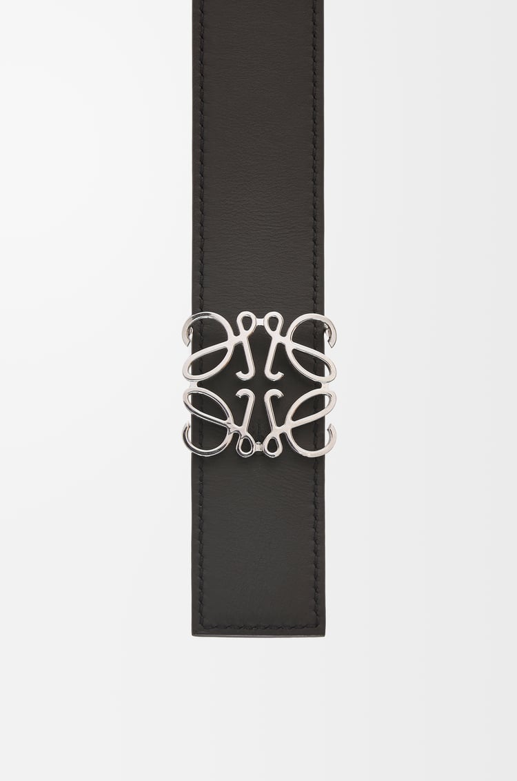 LOEWE Cinturón reversible en piel de ternera lisa con Anagrama Gris Asfalto/Negro/Paladio