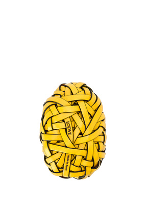 LOEWE Nest woven paperweight in stone and calfskin Yellow plp_rd