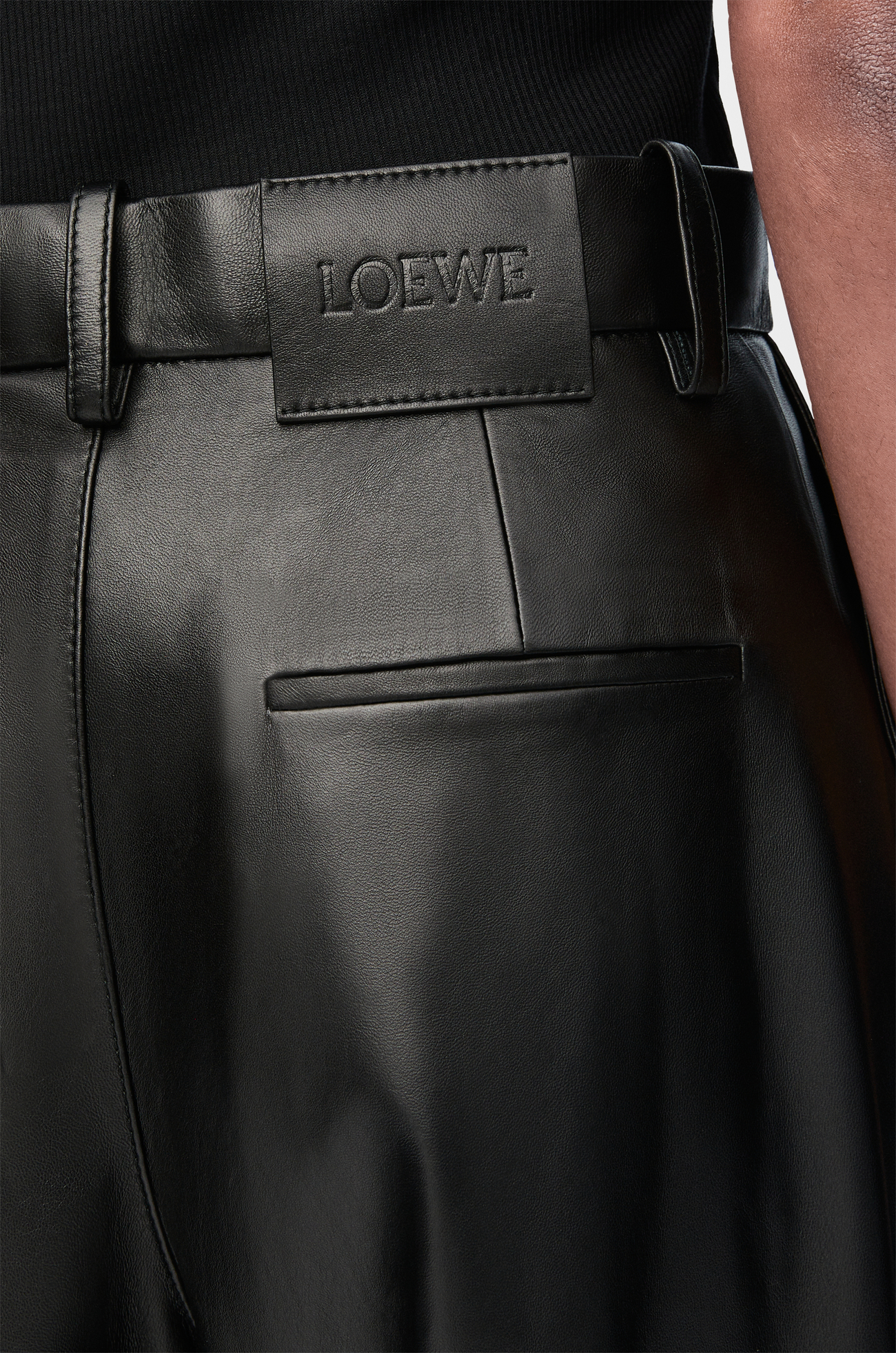 LOEWE Barrel trousers in nappa lambskin Black