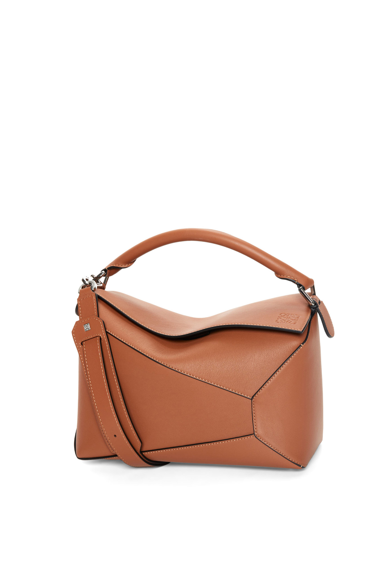 LOEWE 大号经典牛皮革 Puzzle 手袋 棕褐色