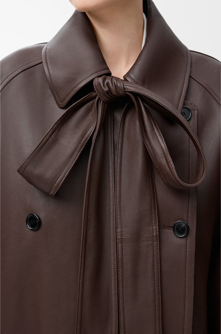 LOEWE Bow jacket in nappa lambskin Dark Chocolate