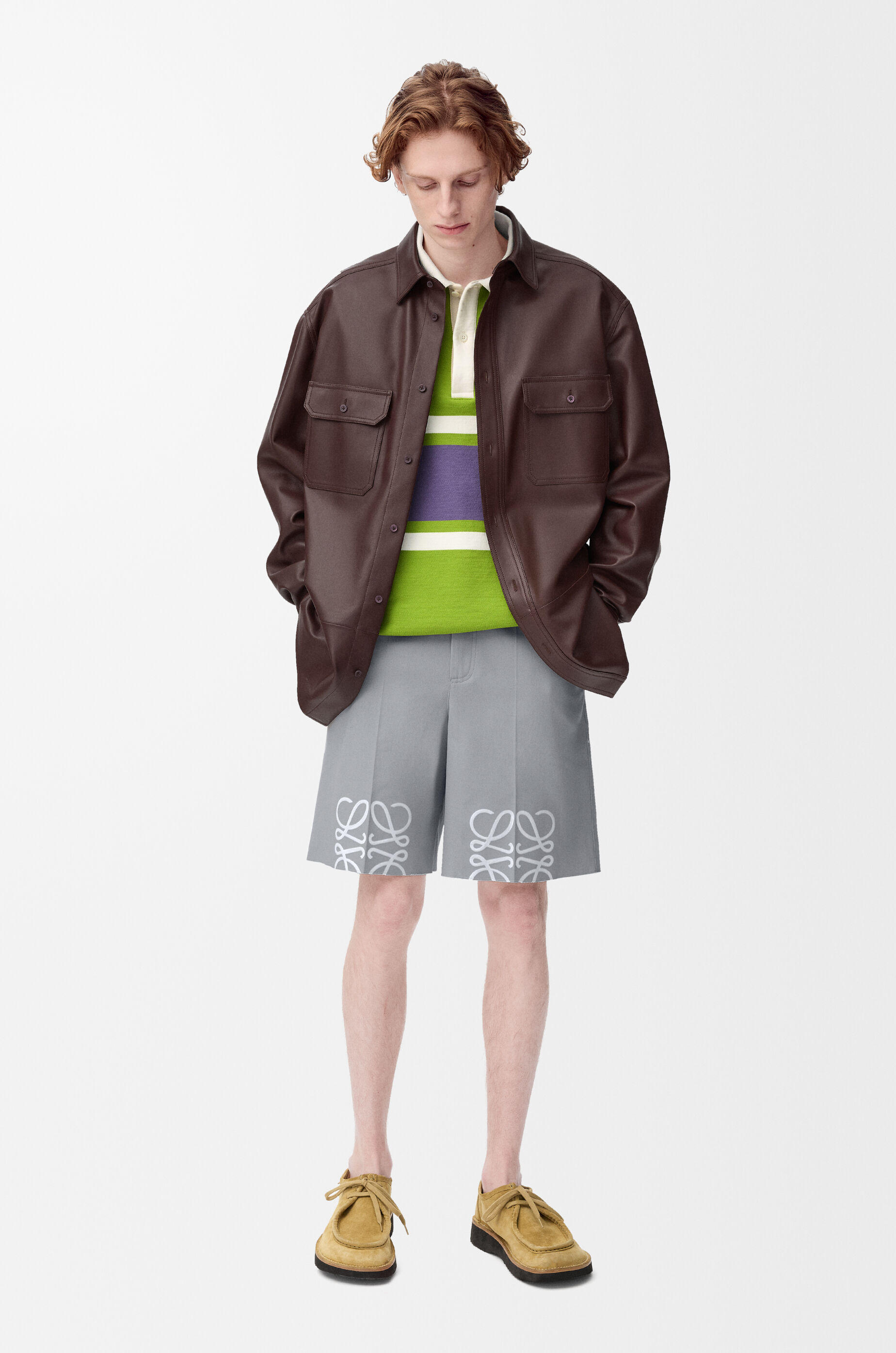 LOEWE☆アナグラム ショーツ（コットン）ライトグレー アナグラム ショーツ（コットン） グレー - LOEWE
