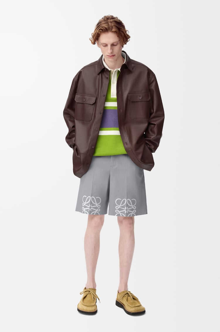 LOEWE 棉质 Anagram 短裤 浅灰色