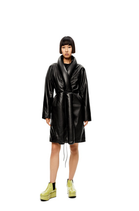 LOEWE Belted coat in nappa Black/Black plp_rd