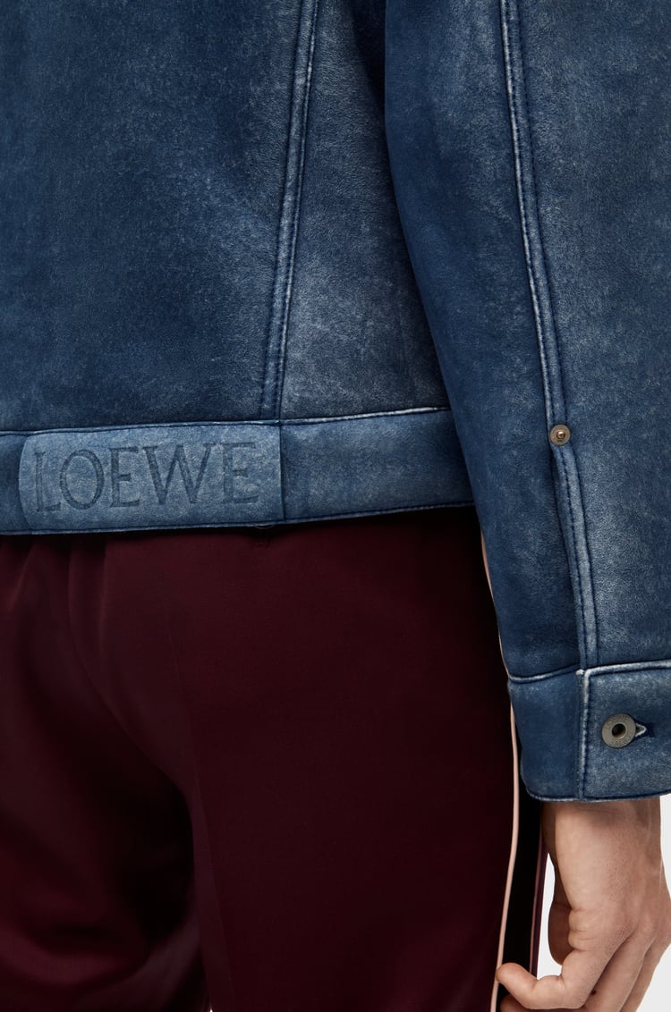 LOEWE Chaqueta en lana de oveja Blanco/Azul Índigo