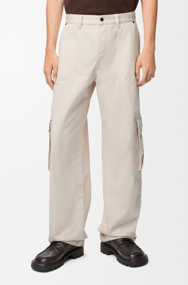 LOEWE Cargo trousers in cotton Light Beige