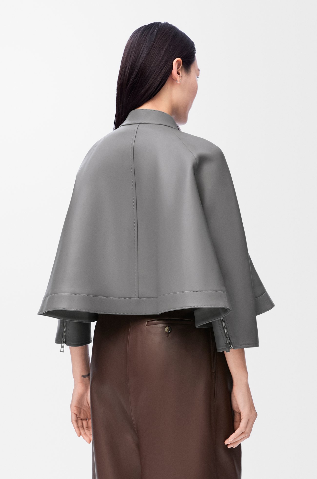 LOEWE Trapeze jacket in nappa lambskin Grey plp_rd