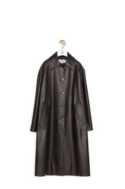 LOEWE Coat in nappa calfskin Dark Brown plp_rd