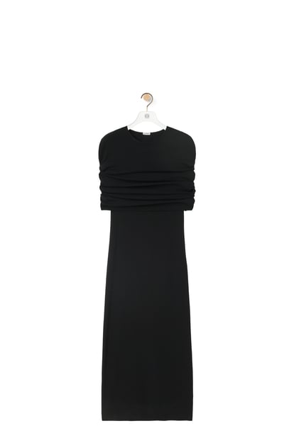 LOEWE Cape tube dress in cotton 黑色