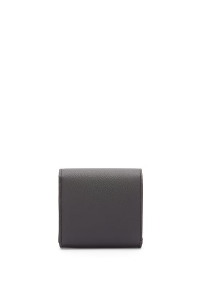 LOEWE Anagram compact flap wallet in pebble grain calfskin Black plp_rd