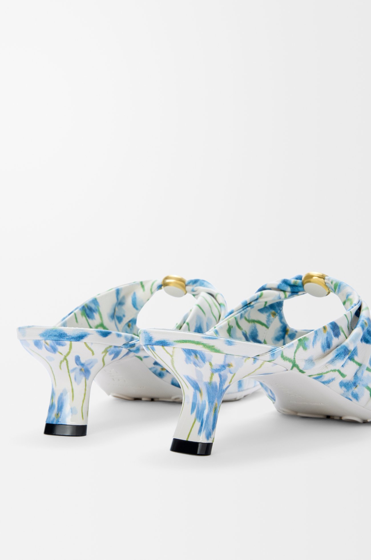 LOEWE ペブル ソフト ミュール（プリントナパラム） Soft White/Blue