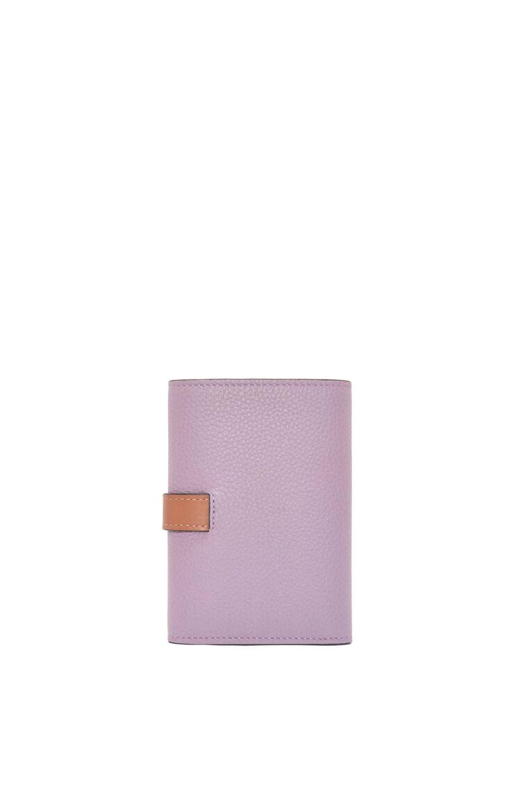 LOEWE Small vertical wallet in soft grained calfskin Dirty Mauve/Tan