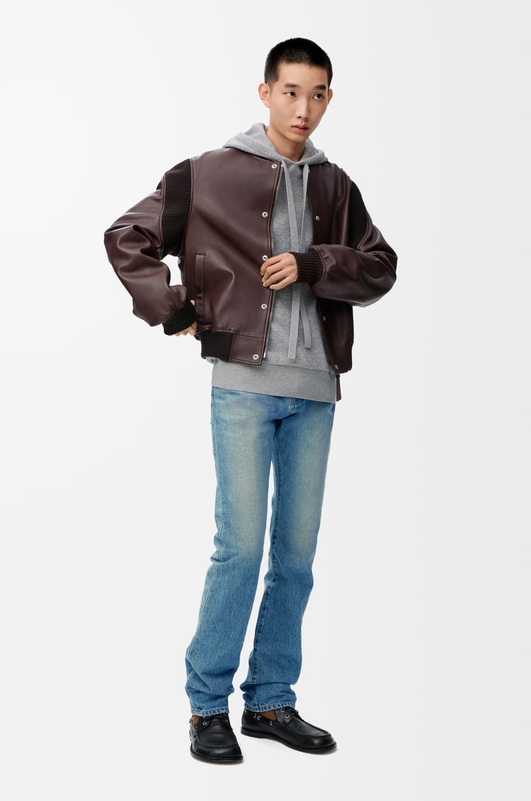LOEWE Chaqueta bomber en piel napa de cordero Marrón Chocolate