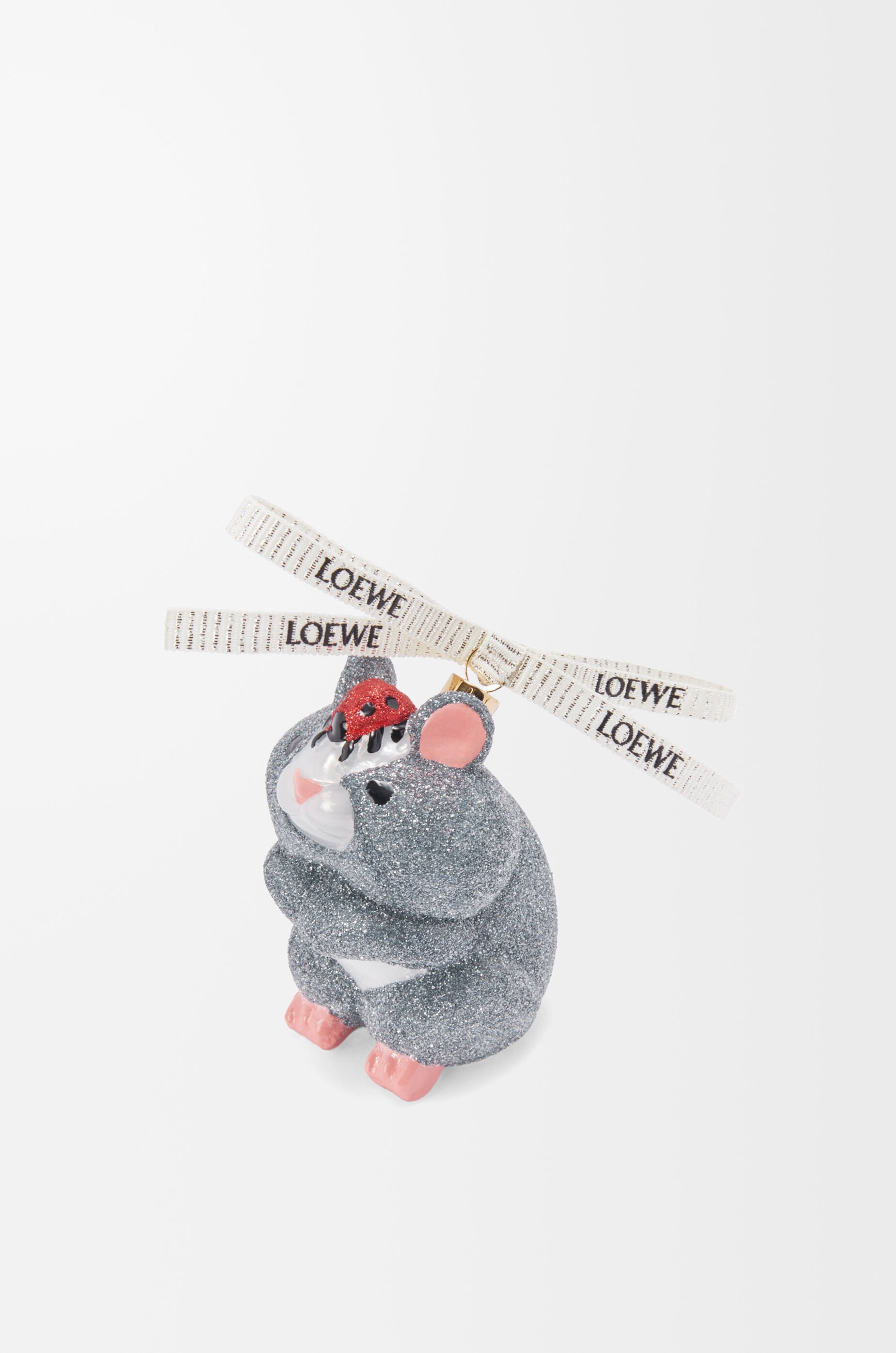【LOEWE x Suna Fujita】ハムスター ボーブル (ブローングラス) Hamster bauble in blown glass Grey - LOEWE