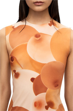 LOEWE 科技平纹针织面料气球印花连衣裙 Multicolor/Natural