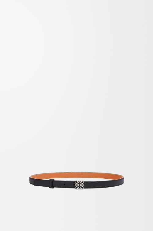 LOEWE Cinturón Anagram en piel de ternera Negro/Paladio plp_rd