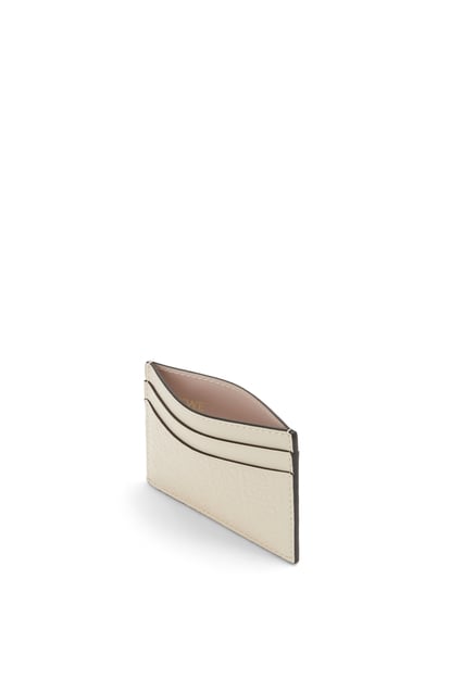 LOEWE Repeat plain cardholder in embossed silk calfskin Light Oat plp_rd