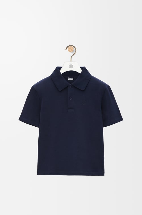 LOEWE Polo in cotton Dark Navy Blue