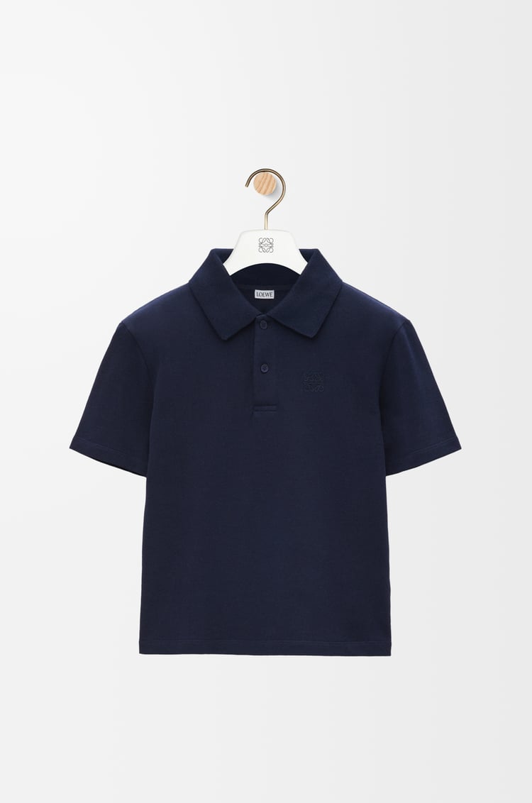 LOEWE Polo in cotton Dark Navy Blue