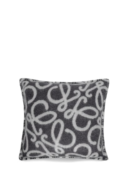 LOEWE Anagram cushion in alpaca and wool 黑色/灰色